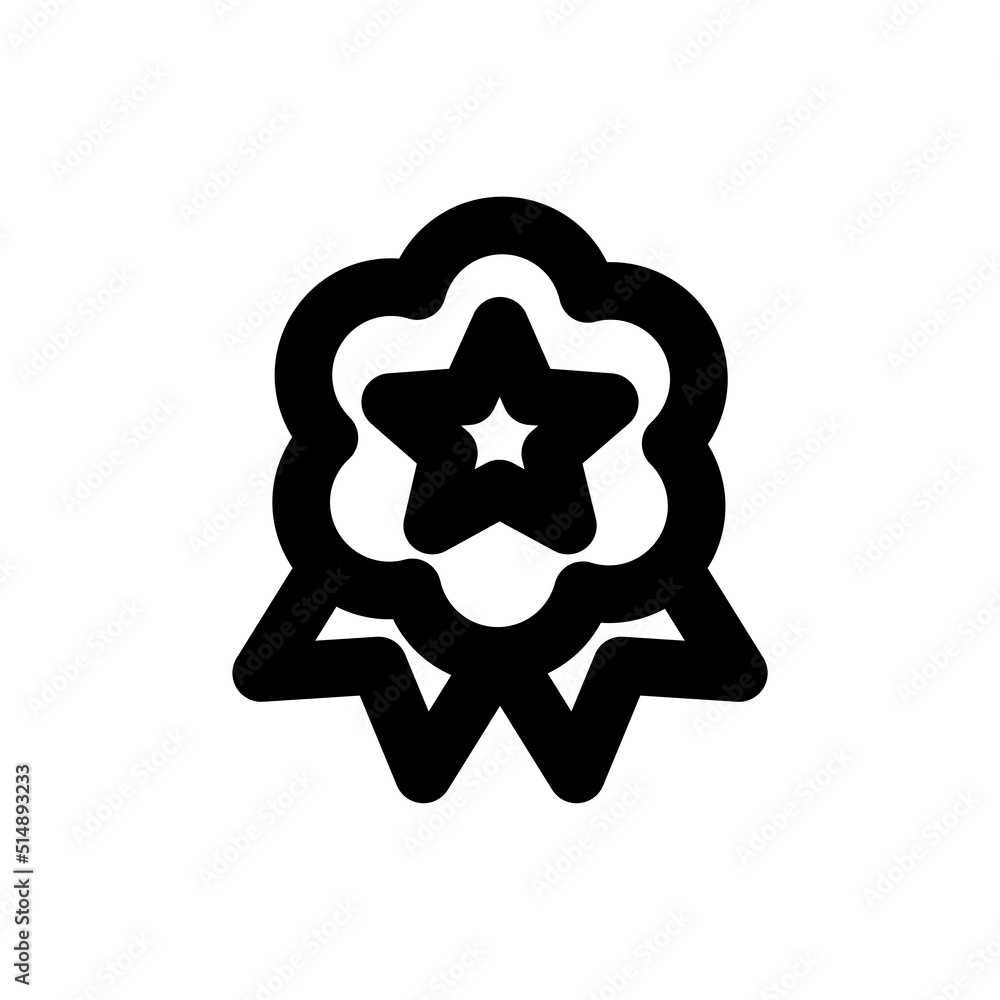 Simple star medal icon, Vector line icon on white background. Simple star medal icon, Vector line icon on white background.