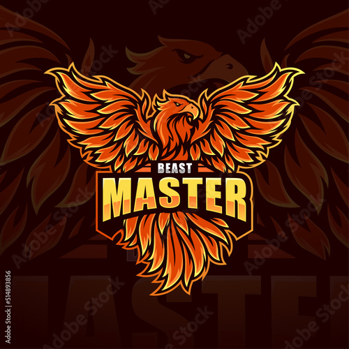 Phoenix mascot logo design for esport