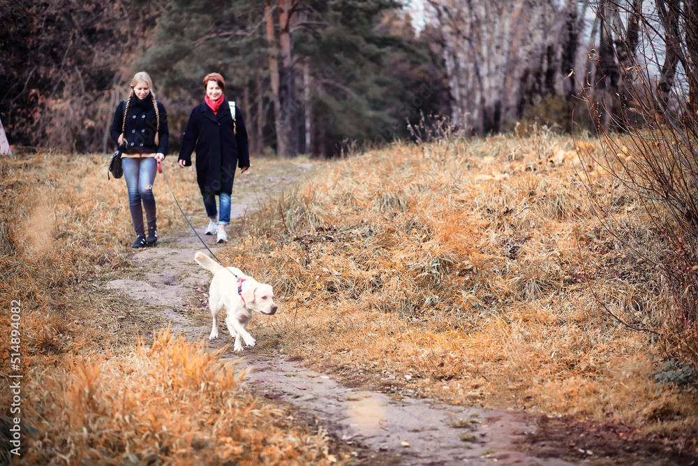 Fototapeta premium Young girl on a walk in the autumn
