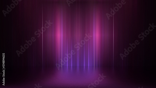 Digital Futuristic showcase concept empty show scene. Abstract geometric fantasy glow neon line background, technology banner. Product display Scene. 3D Render