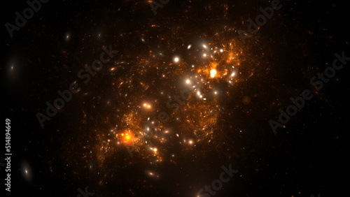 Galaxy billions stars and planets. Cosmic nebula in infinite universe. Light of distant stars and galaxy billions of light-years from Earth. 3d render