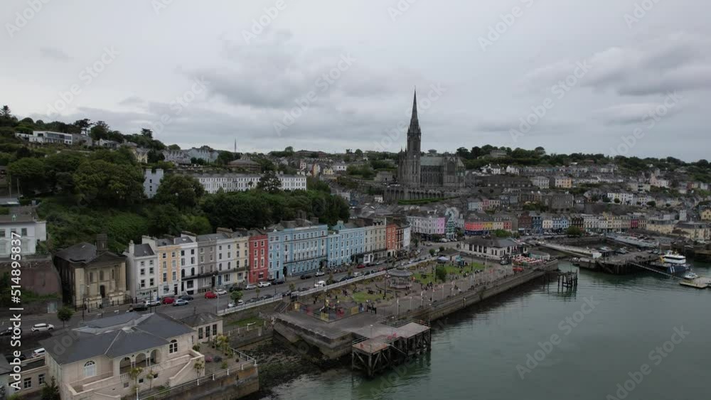 Cobh town Ireland drone aerial view Cobh town Ireland drone aerial view