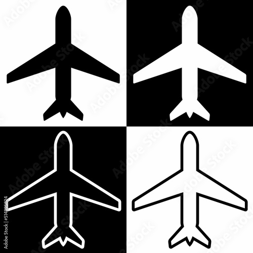 飛行機アイコン　デフォルメ　ベクターイラスト素材