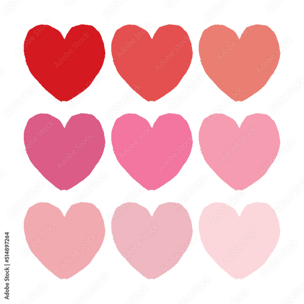Hand Drawn Style Love Hearts For Valentine's Day Hand Drawn Style Love Hearts For Valentine's Day