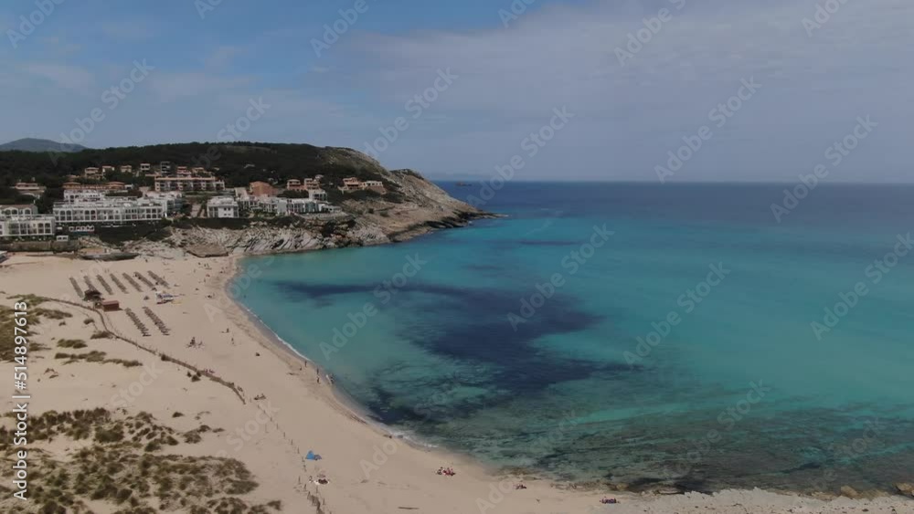 Cala Mesquida. Beautiful panoramic view of the seacoast of Majorca with an amazing turquoise sea,. Concept of summer, travel, relax, hotel, holiday and enjoy Cala Mesquida. Beautiful panoramic view of the seacoast of Majorca with an amazing turquoise sea,. Concept of summer, travel, relax, hotel, holiday and enjoy