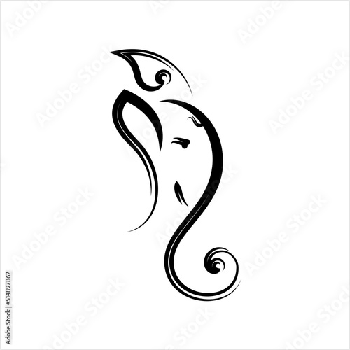 Ganesha The Lord Of Wisdom Calligraphic Style