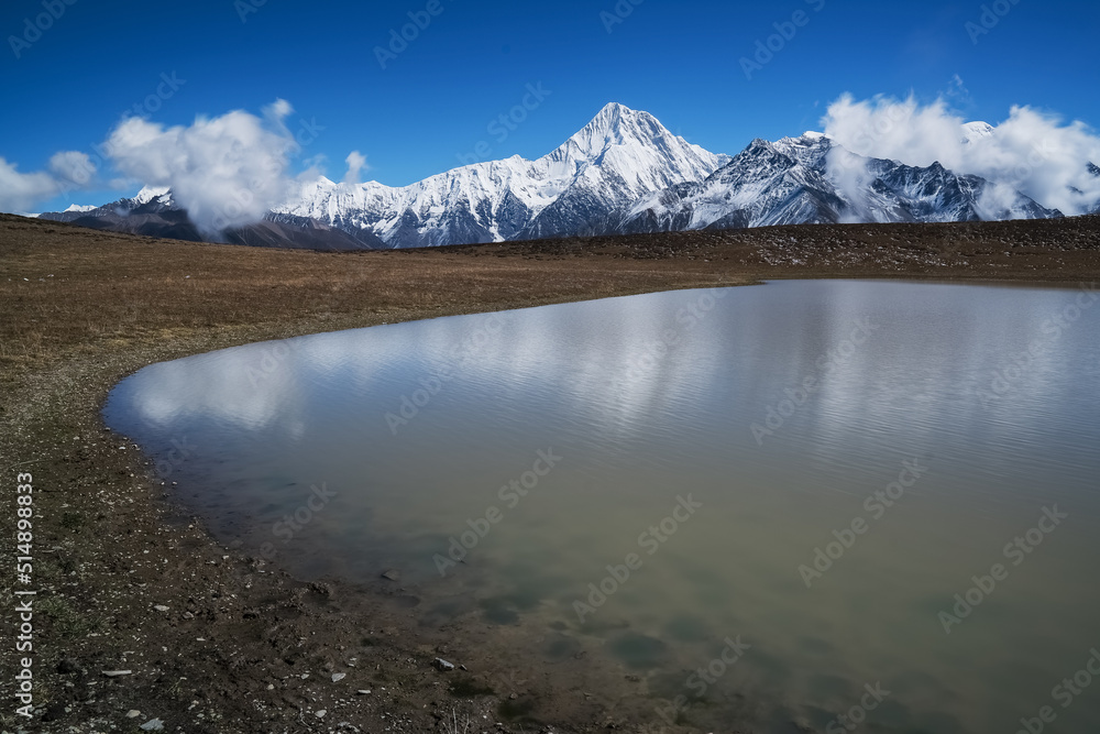The natural scenery of the beautiful Gongga snow mountains and plateau lakes in Western Sichuan Province, China, October 16, 2016