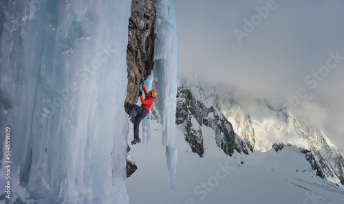 Extreme mountain climbing photo