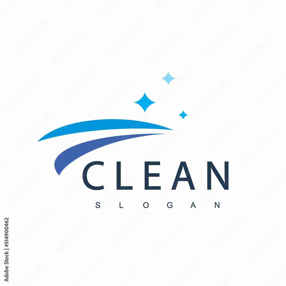 Clean Logo Design Template Suitable For Cleaning Service, House Keeping And Laundry Clean Logo Design Template Suitable For Cleaning Service, House Keeping And Laundry