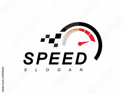Speedometer logo, Fast Speed Concept, fast icon design vector
