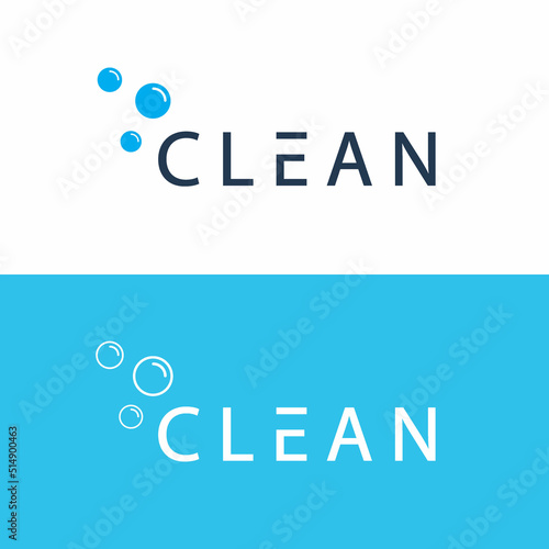 Clean Logo Design Template Suitable For Cleaning Service, House Keeping And Laundry