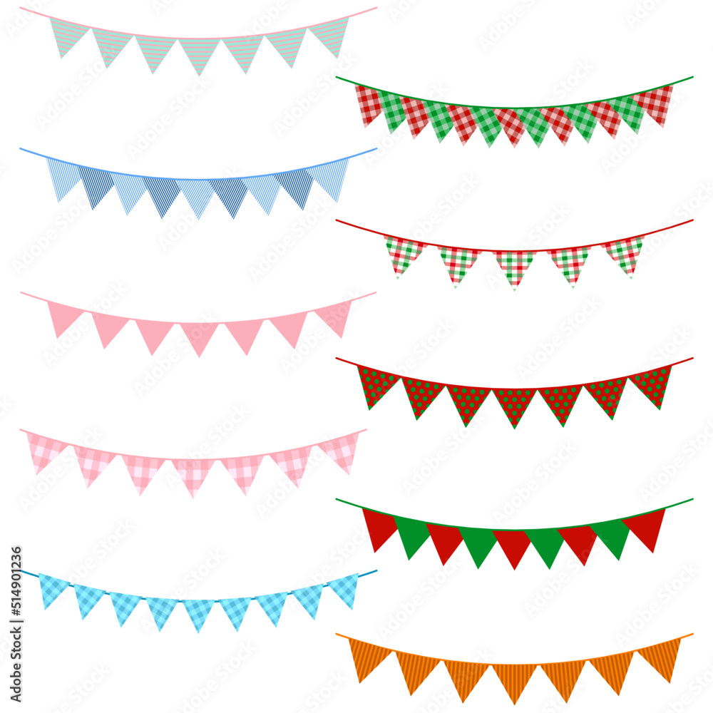 Set of Colorful Bunting flags. Set of Colorful Bunting flags.