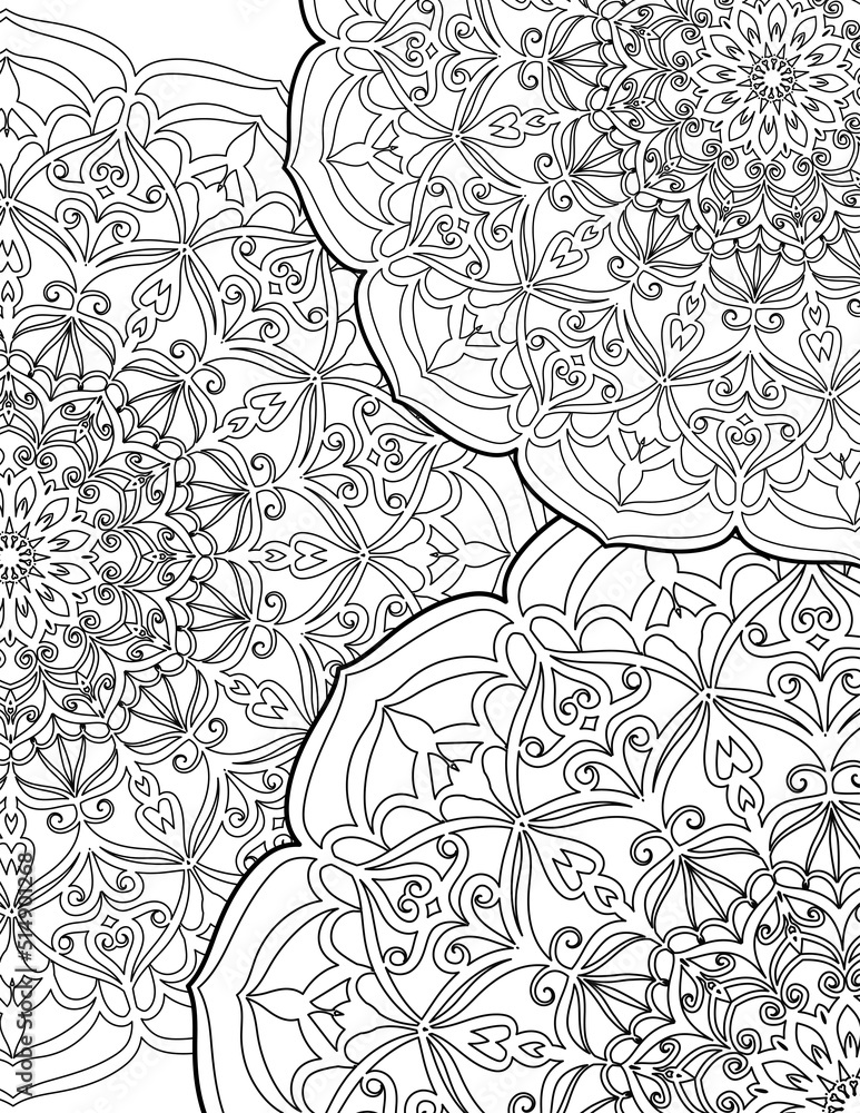 Fototapeta premium Coloring page lace pattern Mandala