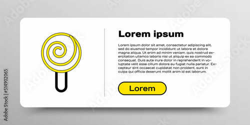 Line Lollipop icon isolated on white background. Candy sign. Food, delicious symbol. Colorful outline concept. Vector