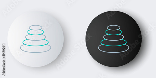 Photography Line Stack hot stones icon isolated on grey background