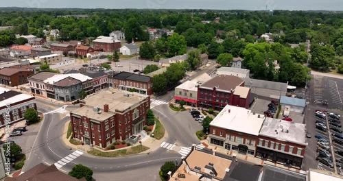 Elizabethtown Downtown City Center Square Aerial 4K  photo