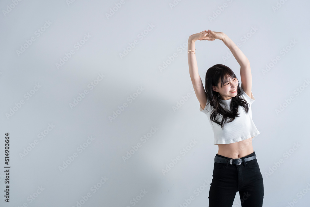 ストレッチをする女性 ストレッチをする女性