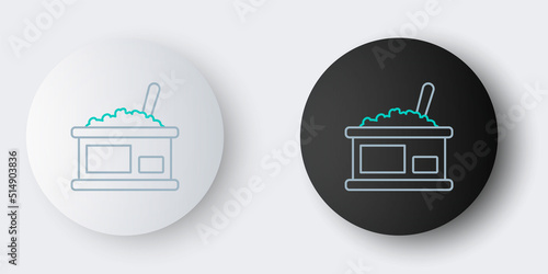 Line Tin can with caviar icon isolated on grey background. Colorful outline concept. Vector