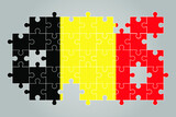 Belgium flag shape of jigsaw puzzle vector, puzzle map, Belgium flag for children
