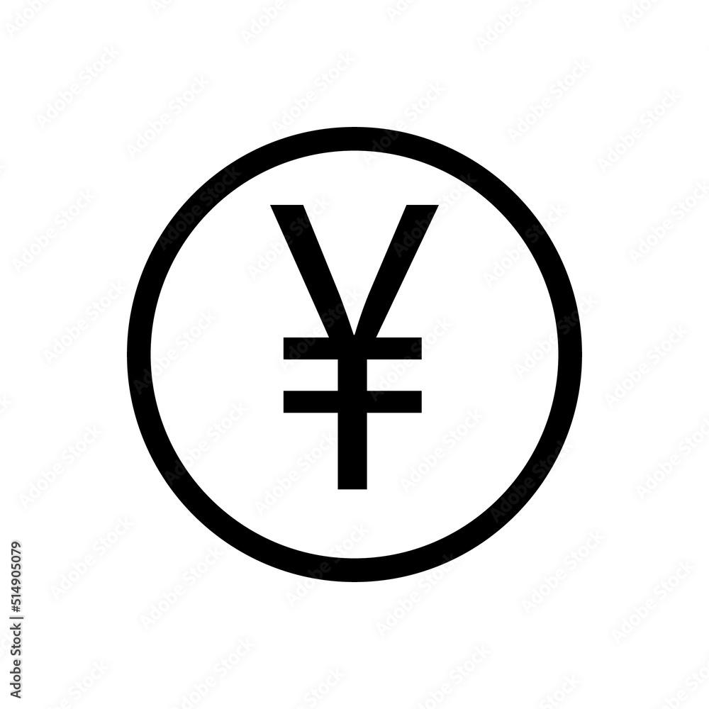 Fototapeta premium Yen sign simple icon on white background. Vector illustration. Money cash Vector illustration, EPS10.Currency symbol vector.