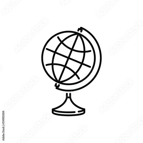 Globe icon isolated on white background. Education symbol modern  simple  vector  icon for website design  mobile app  ui. Vector Illustration