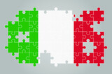 Italy flag shape of jigsaw puzzle vector, puzzle map, Italy flag for children