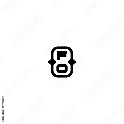 Tableau sur toile FO line bold concept logo initial concept with high quality logo design