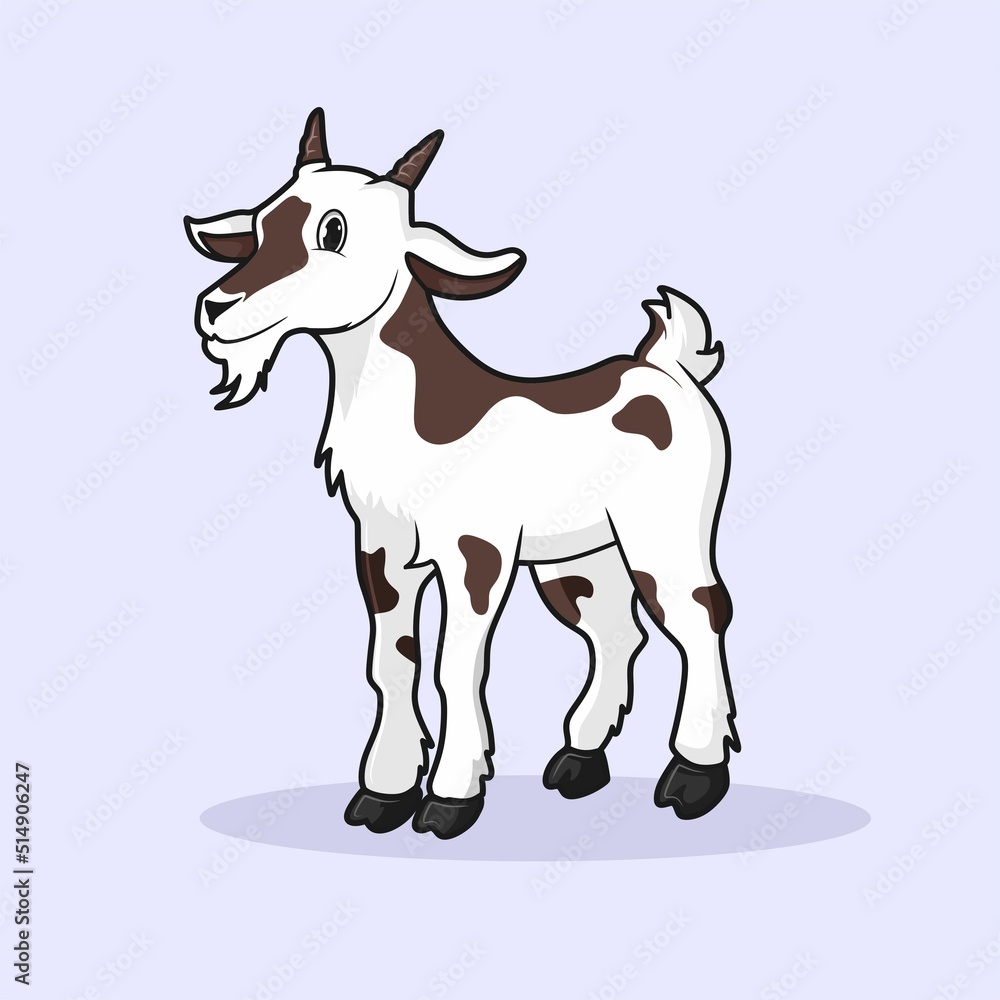 Cute cartoon goat vector illustration