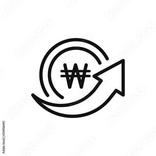 Send won money. Transfer payment icon line style isolated on white background. Vector illustration