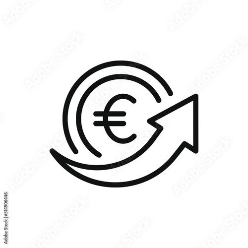 Send euro money. Transfer payment icon line style isolated on white background. Vector illustration