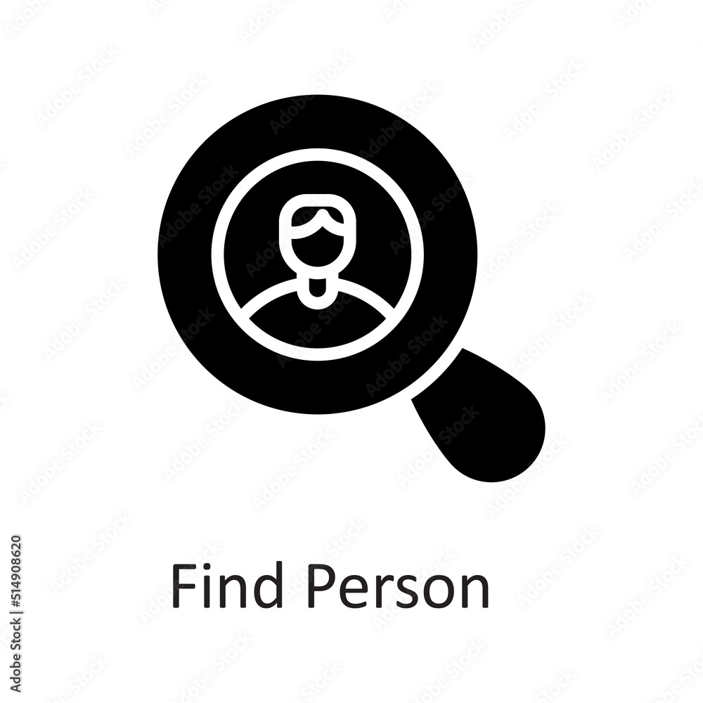 Find Person vector Solid Icon Design illustration on White background. EPS 10 File Find Person vector Solid Icon Design illustration on White background. EPS 10 File