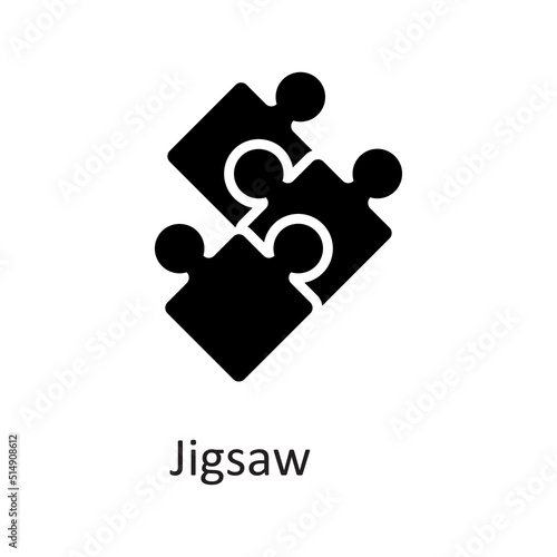 Jigsaw vector Solid Icon Design illustration on White background. EPS 10 File