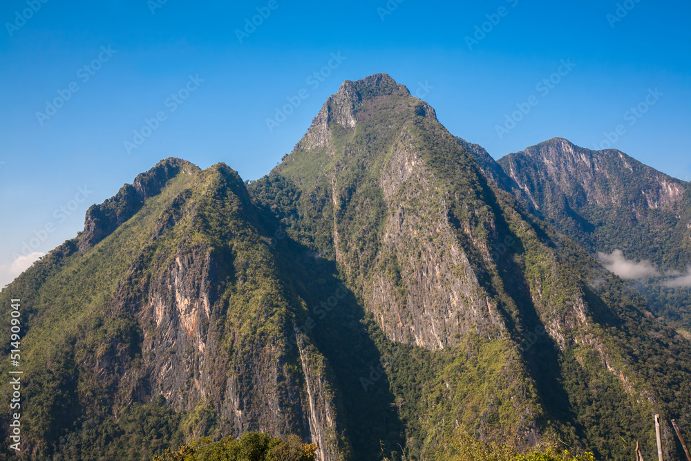 Landscape of Nong Khiaw city from Pha Daeng Peak Viewpoint, Laos