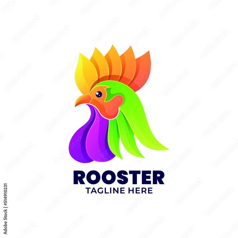 Fototapeta premium colorful Rooster logo illustration vector template