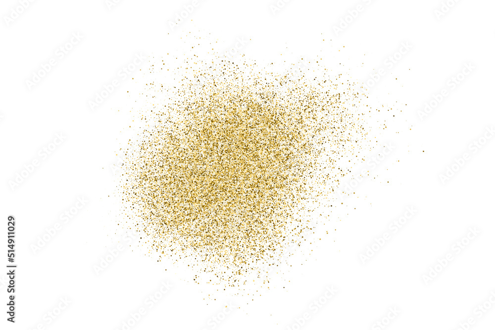 Gold Glitter Texture Isolated On White. Goldish Color Sequins. Golden Explosion Of Confetti. Design Element. Celebratory Background. Vector Illustration, Eps 10. Gold Glitter Texture Isolated On White. Goldish Color Sequins. Golden Explosion Of Confetti. Design Element. Celebratory Background. Vector Illustration, Eps 10.