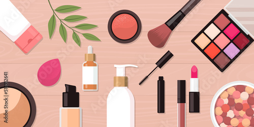 Skincare and makeup beauty products