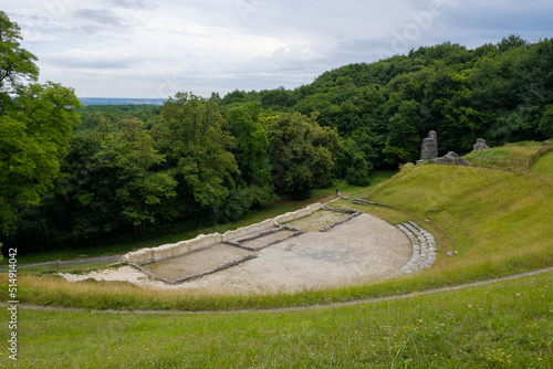 Gallo-Roman amphitheatre at Les Bouchauds, Saint-Cybardeaux, Charente, France photo