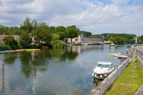 scenic view of Charente river in Jarnac, Charente, Poitou-Charentes, Aquitaine