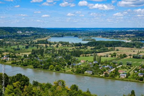Scenic view of the river Seine from Barneville-sur-Seine, Eure, Normandy, France 