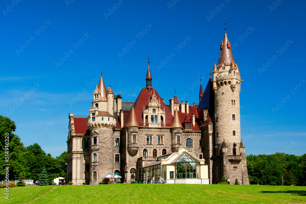 The Moszna Castle. Moszna, Opole Voivodeship, Poland