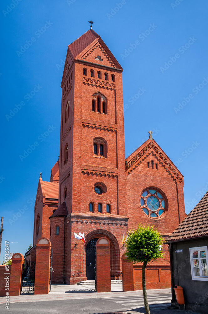 Neo-Romanesque St. Elisabeth`s Church, Jutrosin, Greater Poland Voivodeship, Poland.