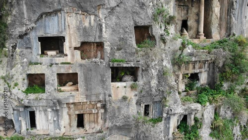 Wallpaper Mural Greek rock hewn tombs on mountain side at ancient Telmessos in Lycia, currently in district of Fethiye in Mugla Province, Turkey Torontodigital.ca