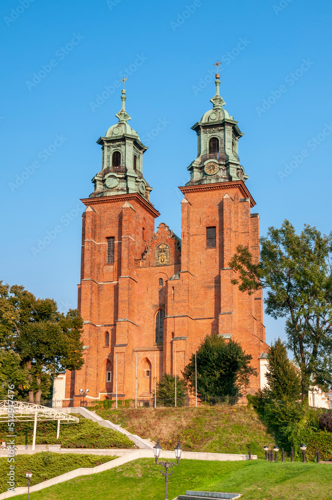 Royal Gniezno Cathedral's interior with sarcophagus St. Adalbert, historical and royal city in Greater Poland Voivodeship