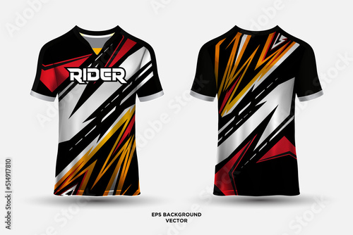 Abstract racing jersey design vector with geometric elements