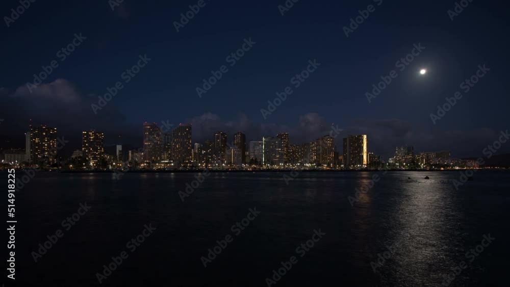 Time lapse of cityscape with waterfront at sunset Time lapse of cityscape with waterfront at sunset