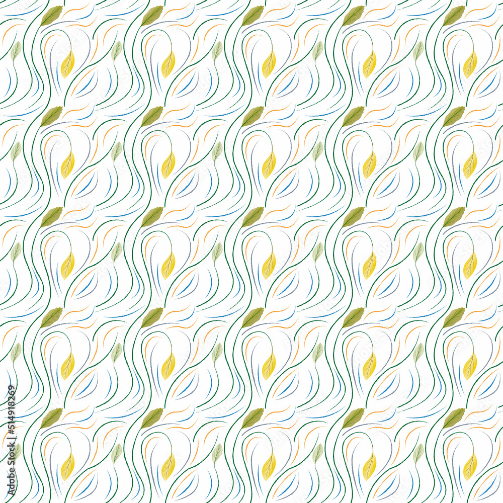 beautiful autumn seamless pattern with yellow leaves on a white background beautiful autumn seamless pattern with yellow leaves on a white background