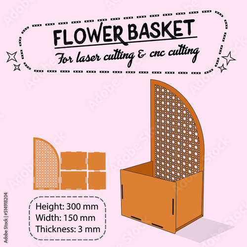 flower basket for laser cutting