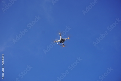 Flying drone in the air