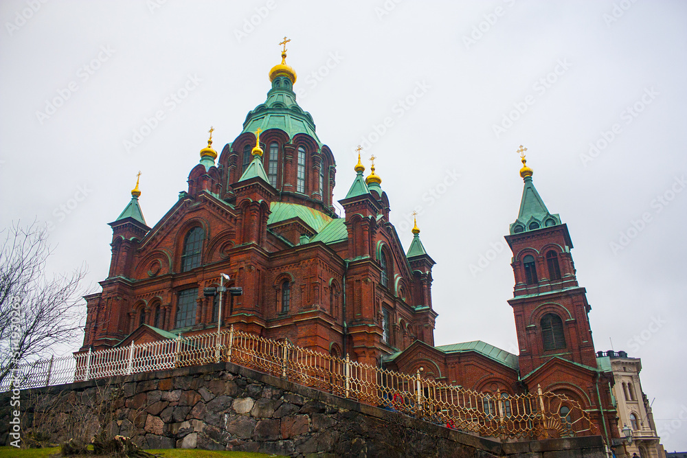 Uspenski Orthodox Cathedral in the Old Town in Helsinki, Finland