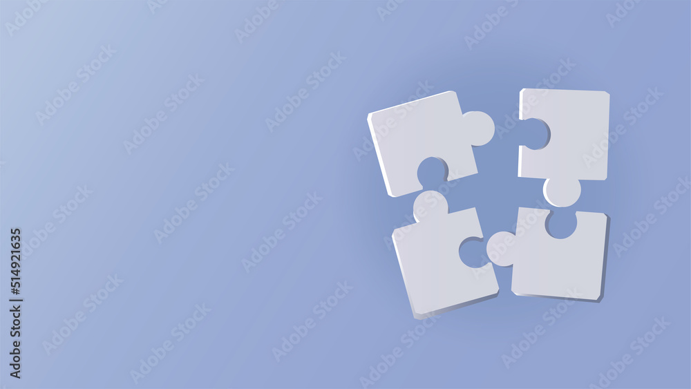 Illustration of a jigsaw puzzle parts on blue background with copy space Illustration of a jigsaw puzzle parts on blue background with copy space